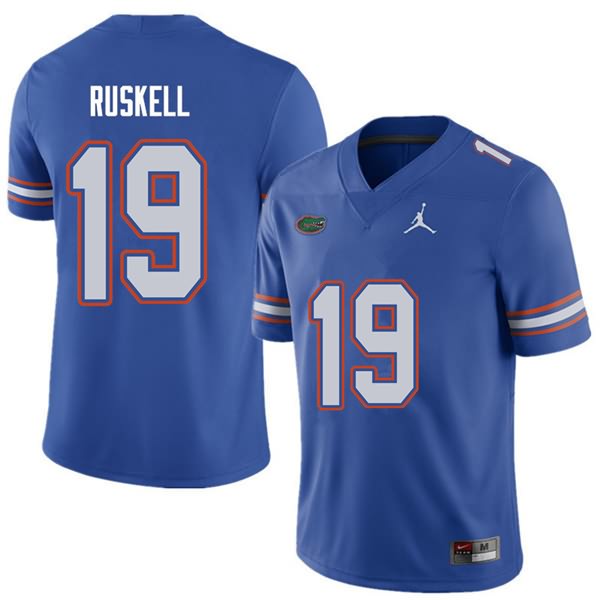 NCAA Florida Gators Jack Ruskell Men's #19 Jordan Brand Royal Stitched Authentic College Football Jersey BNW4864LY